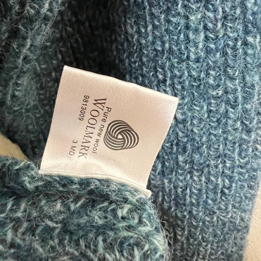 Vtg Antartex Pure Wool Sweater Small Mens Knit Jumper Crew Neck Marled 90s Blue - Picture 7 of 7